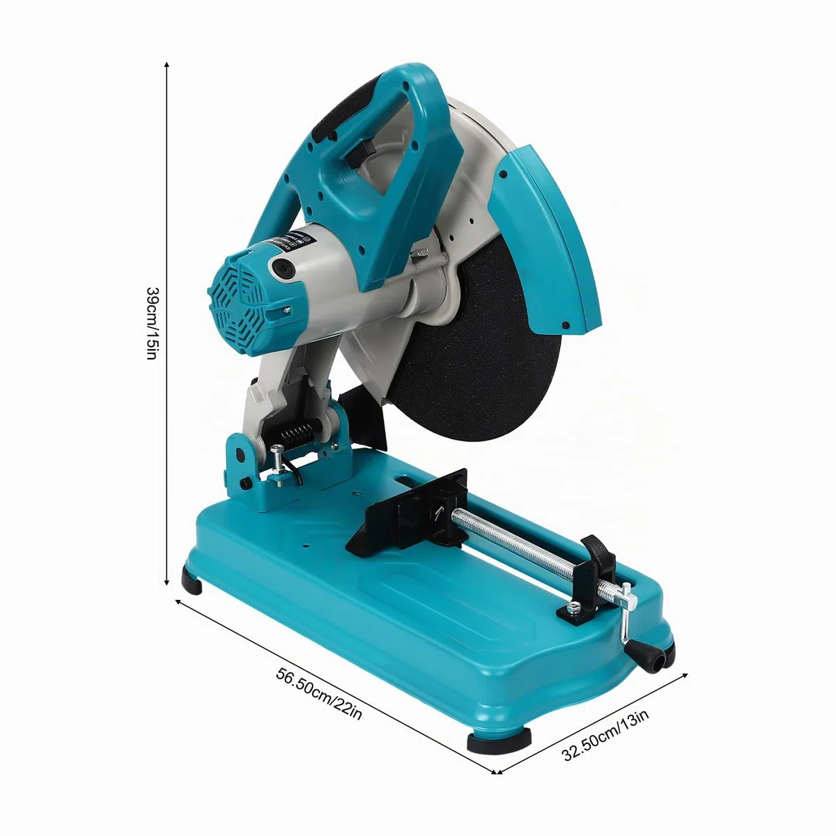Sierra circular para metal, 2800 W, 3800 rpm, corte de metal ajustable, sierra tronzadora plegable para madera, hierro angular, acero, acero, perfiles de aluminio, barras de hierro macizo, tubos de