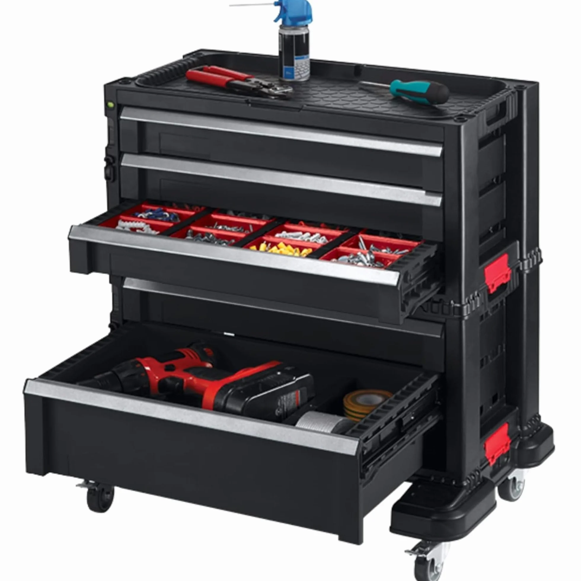 Keter Organizador para Herramientas automotrices para mecánicos y Garaje doméstico, Color Negro