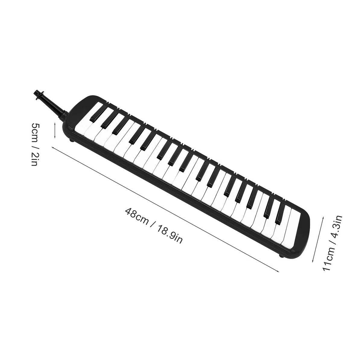 Piano melódica de 37 teclas con boquilla y bolsa de transporte, instrumento educativo musical portátil para principiantes (verde)