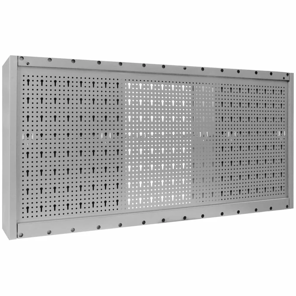 vidaXL Armario Herramientas Pared Industrial Metal Organización Almacenamiento Accesorios Mobiliario Estilo Atractivo Industrial Funcional Gris/Negro