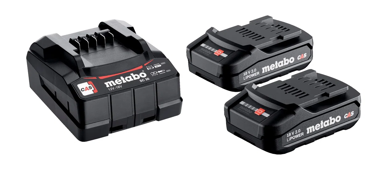 metabo 685161000 Juego de 3 Baterías Li-Ion 18V 2Ah para Atornillador | Kit de repuesto con tecnología de iones de litio, compatible con herramientas de 18V, incluye 3 unidades de 2Ah