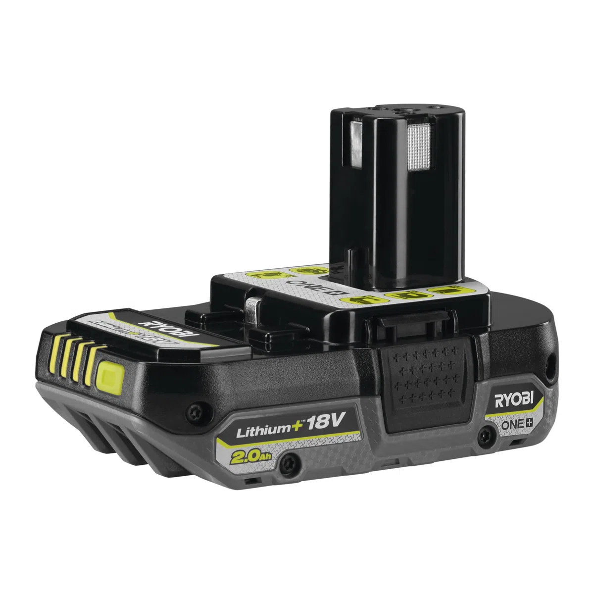 RYOBI - Cargador rápido de 18 V, 2,0 A, batería de Litio + 4,0 Ah + batería 2,0 Ah One+ - RC18120A-242X - Indicador 4 LED, Celdas antichoque, protección sobrecalentamiento, 100% Compatible con