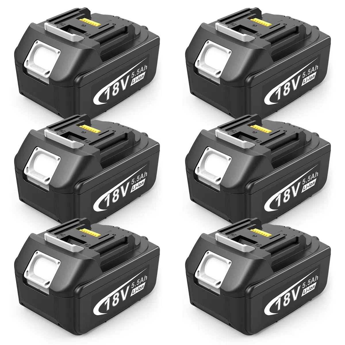 6 unidades de 5,5 Ah batería para Makita LXT, ASUNCELL 18 V DC18RC batería de repuesto para Makita compatible con Allen Makita 14,4 V-18 V baterías de iones de litio BL1815 BL1830 BL1850 BL1430
