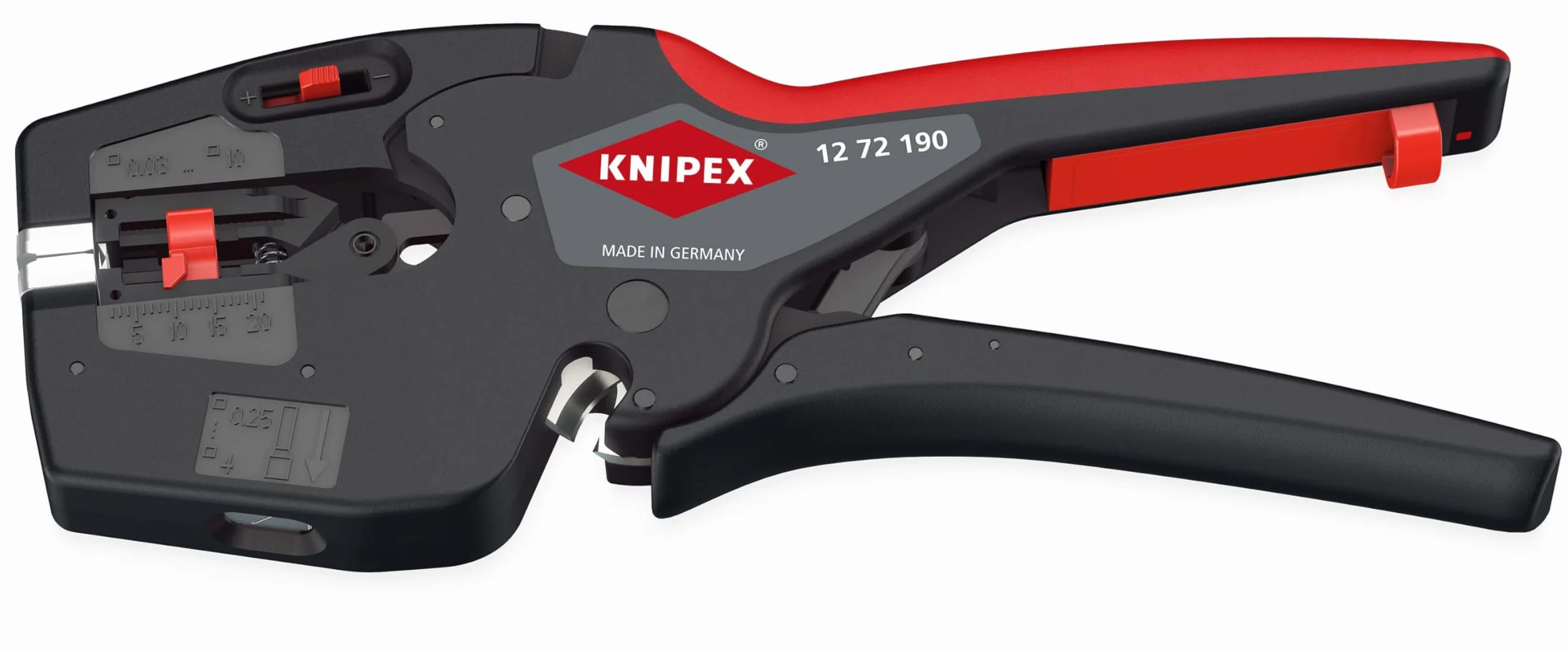 KNIPEX NexStrip Herramienta multifuncional para electricistas en blister con fundas de plástico antideslizantes 190 mm, 12 72 190 SB