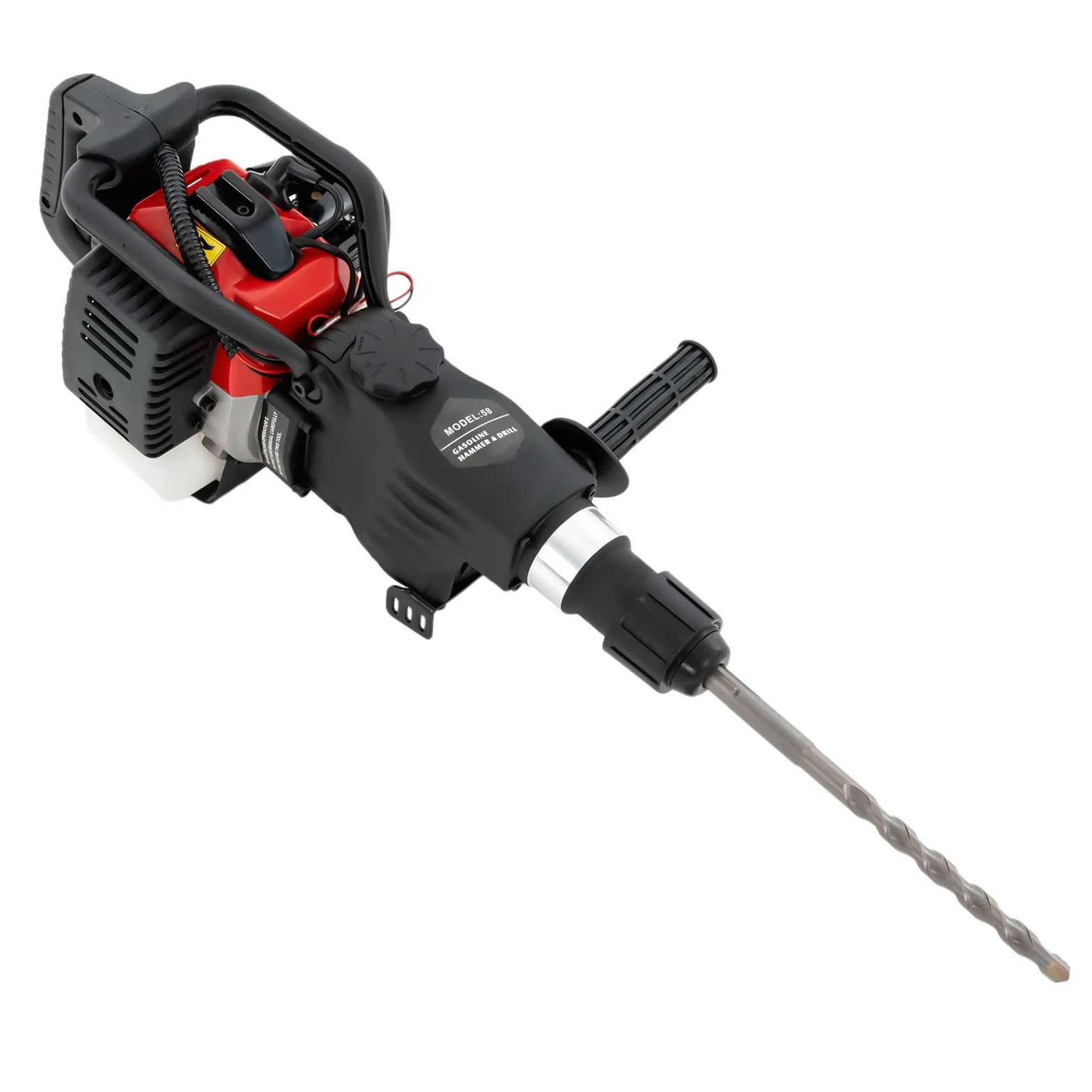 Martillo de demolición de 1000 W, 3 en 1 de gasolina, 33 CC | Con 3 brocas y 2 cinceles, para ladrillos y rocas de hormigón, ideal para profesionales de la construcción y bricolaje