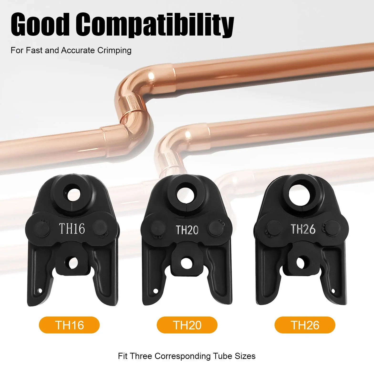 TH 16-20-26 - Pinza de presión para tubos compuestos de aluminio, tubos de aluminio y plástico, tubos PEX/PB, accesorios de cobre