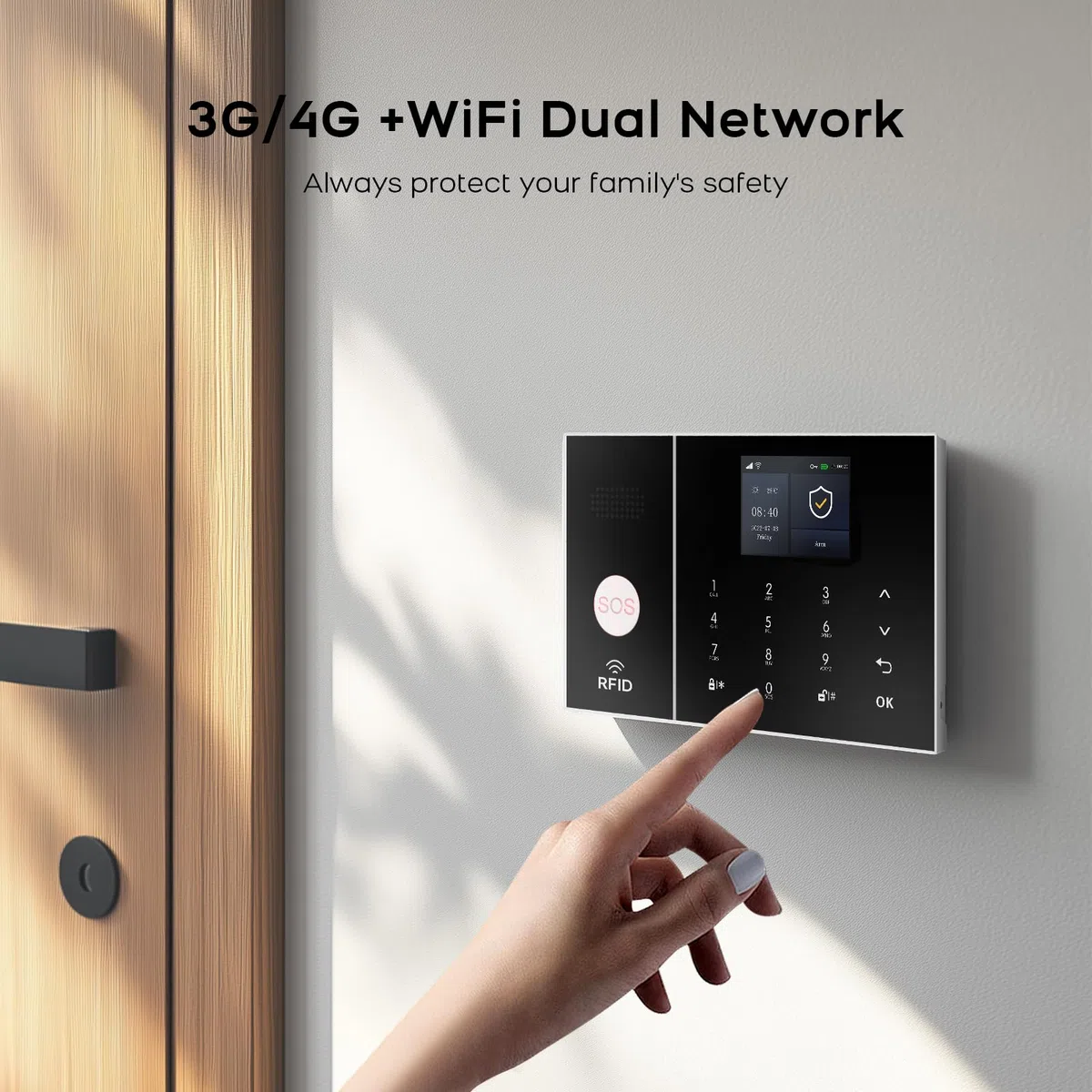 Sistema de Alarma de Seguridad para el hogar Inteligente, Alarma WiFi 4g,con cámara de Alta definición 2mp, Sensor de Movimiento pir,Control Remoto,Sensor de Puertas y Ventanas,Juego de 22 Piezas