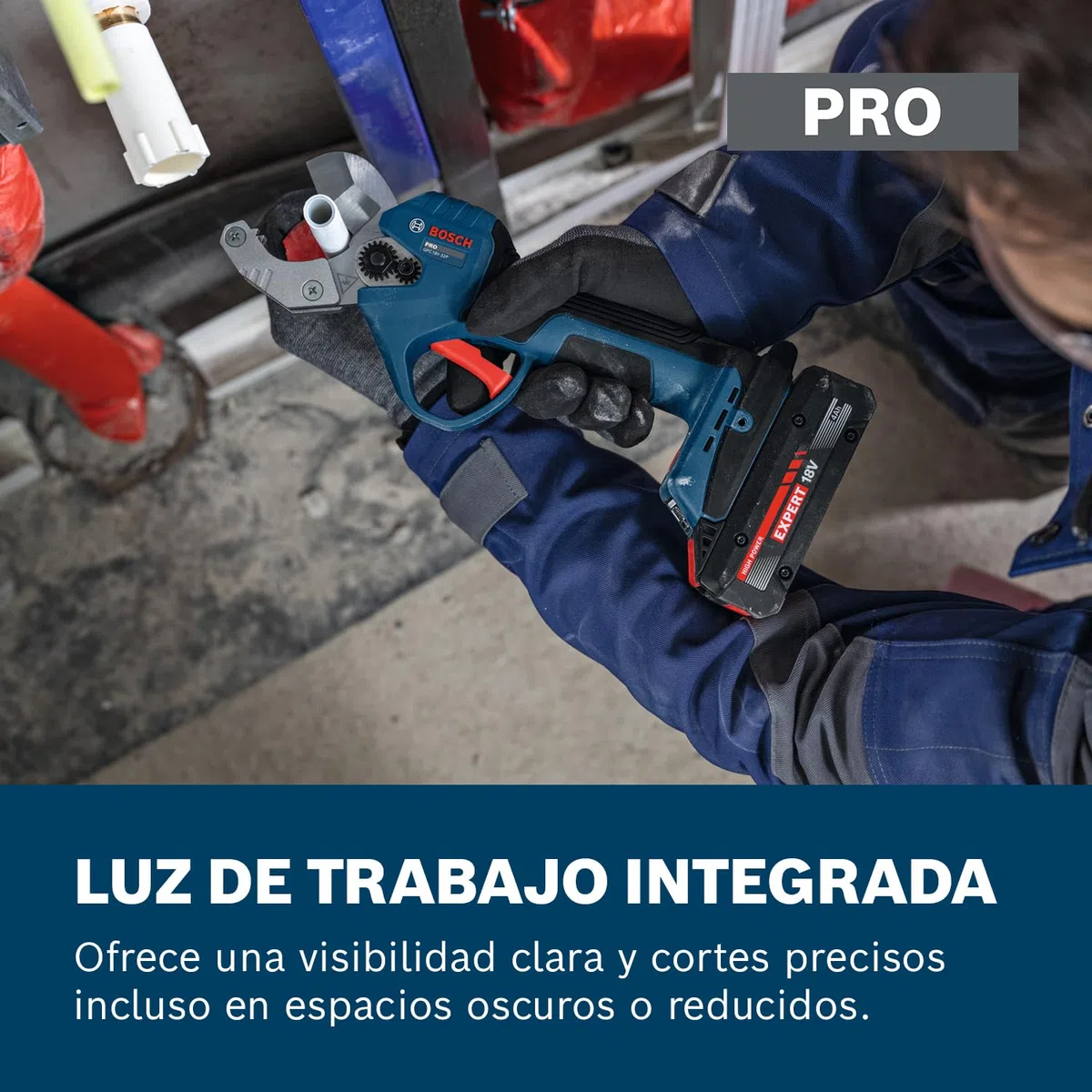 Bosch PRO Bosch PRO 18V System Cortadora de tubos a batería GPC18V-32P (incl. clip para cinturón)