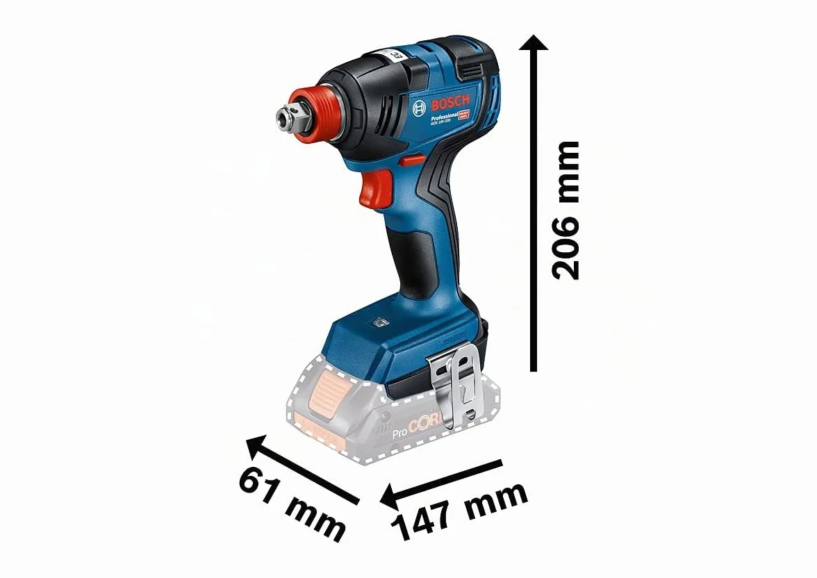 Bosch Professional 18V System atornillador de impacto a batería GDX 18V-200 (par de apriete máx. 200 Nm, sin batería/cargador)
