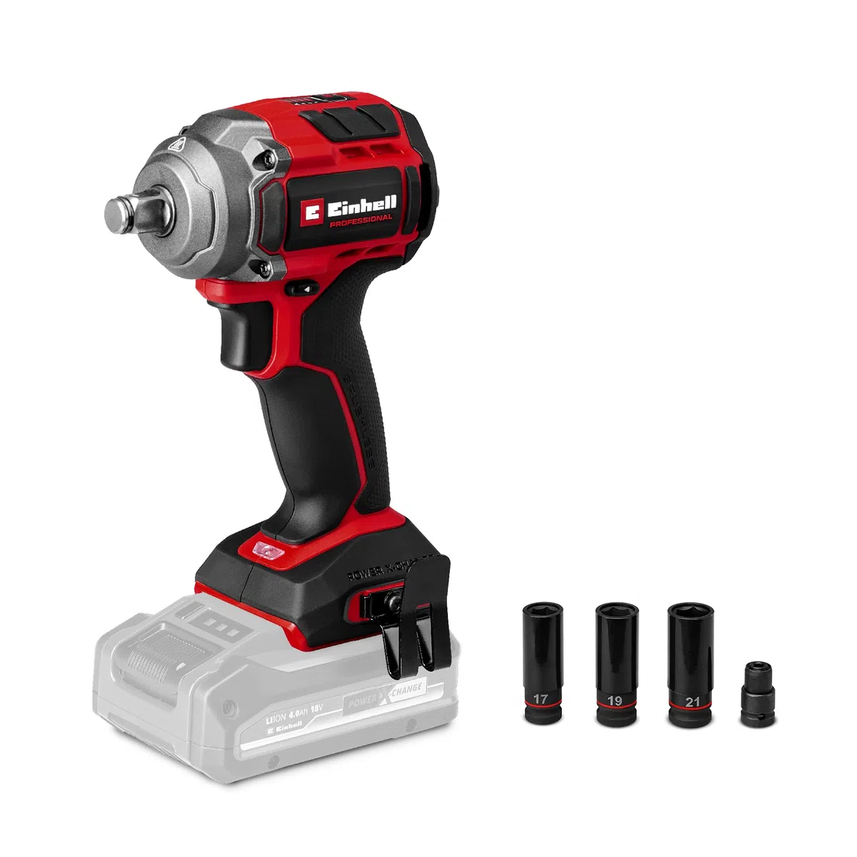 Einhell Professional atornillador de impacto con batería TP-CW 18/350-C Li BL-Solo PXC (18V, par 350Nm, modo de parada automática, brushless, recepción cuadrada exterior, sin batería)