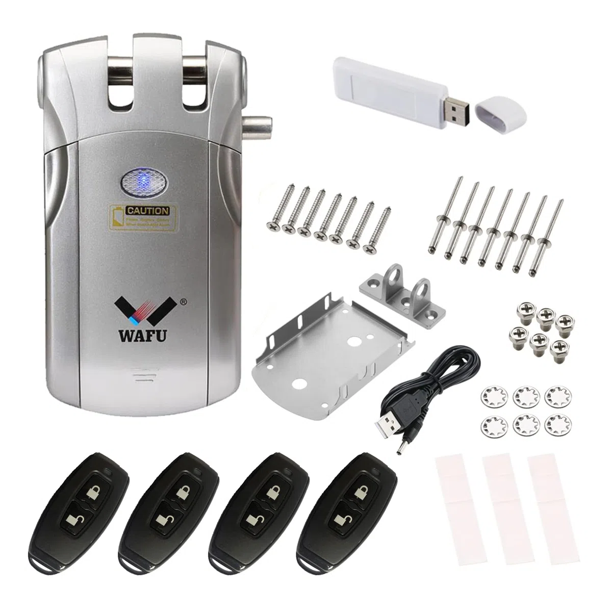 Wafu Droquimur | Cerradura invisible inteligente de seguridad WIFI con APP y mandos | Para todas las puertas | Antirrobos y Anti Okupas controlable desde el telefono | iOS y Android