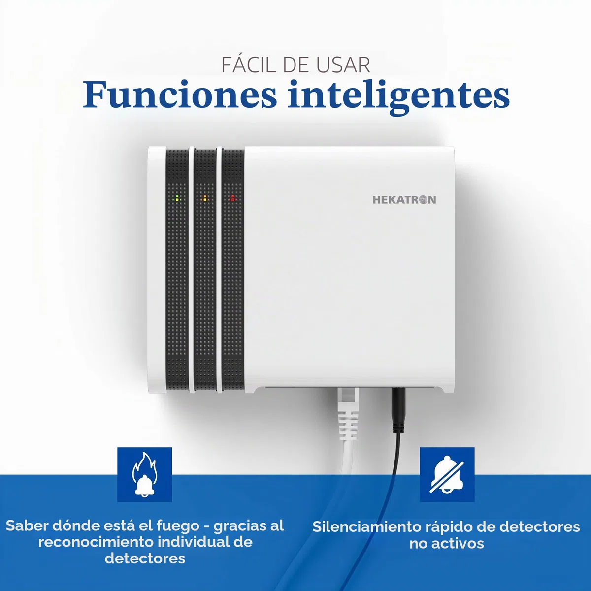 Hekatron Genius Port – Puerta de Enlace inalámbrica para detectores de Humo Genius Plus X – Reenvío fiable de Alarma a terminales móviles, instalación fácil