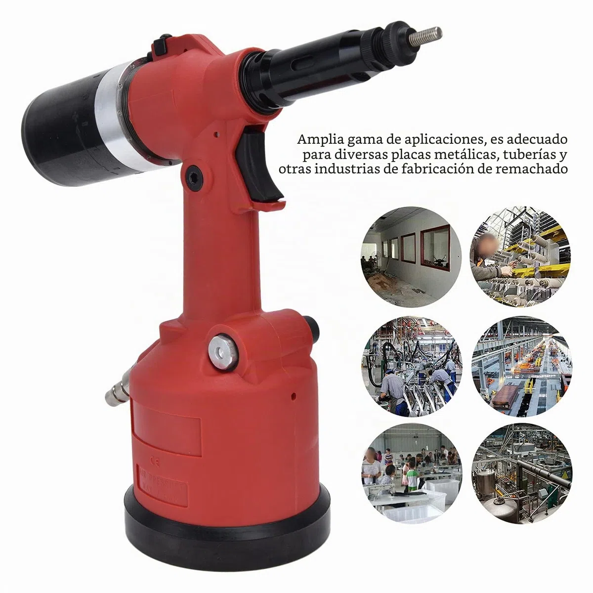 Kit De Ajuste De Tuercas De Remache Neumáticas G1 / 4, Pistola Remachadora Remachadora Neumática Profesional De Servicio Pesado, Herramienta Remachadora De Pistola Remachadora Para Tuercas M3-M12