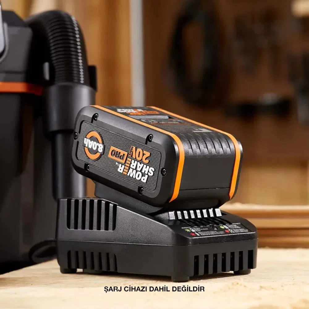 WORX - Batería Powershare Pro de Alta Capacidad (20 V, 8 Ah, WA3648 (con indicador de Nivel de Carga, Compatible con Todas Las Herramientas, 20 V/40 V/80 V)
