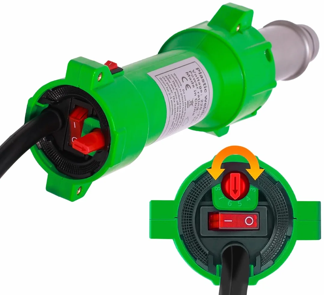 Beyondlife 1600W Pistola Térmica Pistola de Aire Caliente Antorcha de Soldadura Soldador Plástico Soldador Pistola de Soldadura Para Suelo, con Iluminación Led