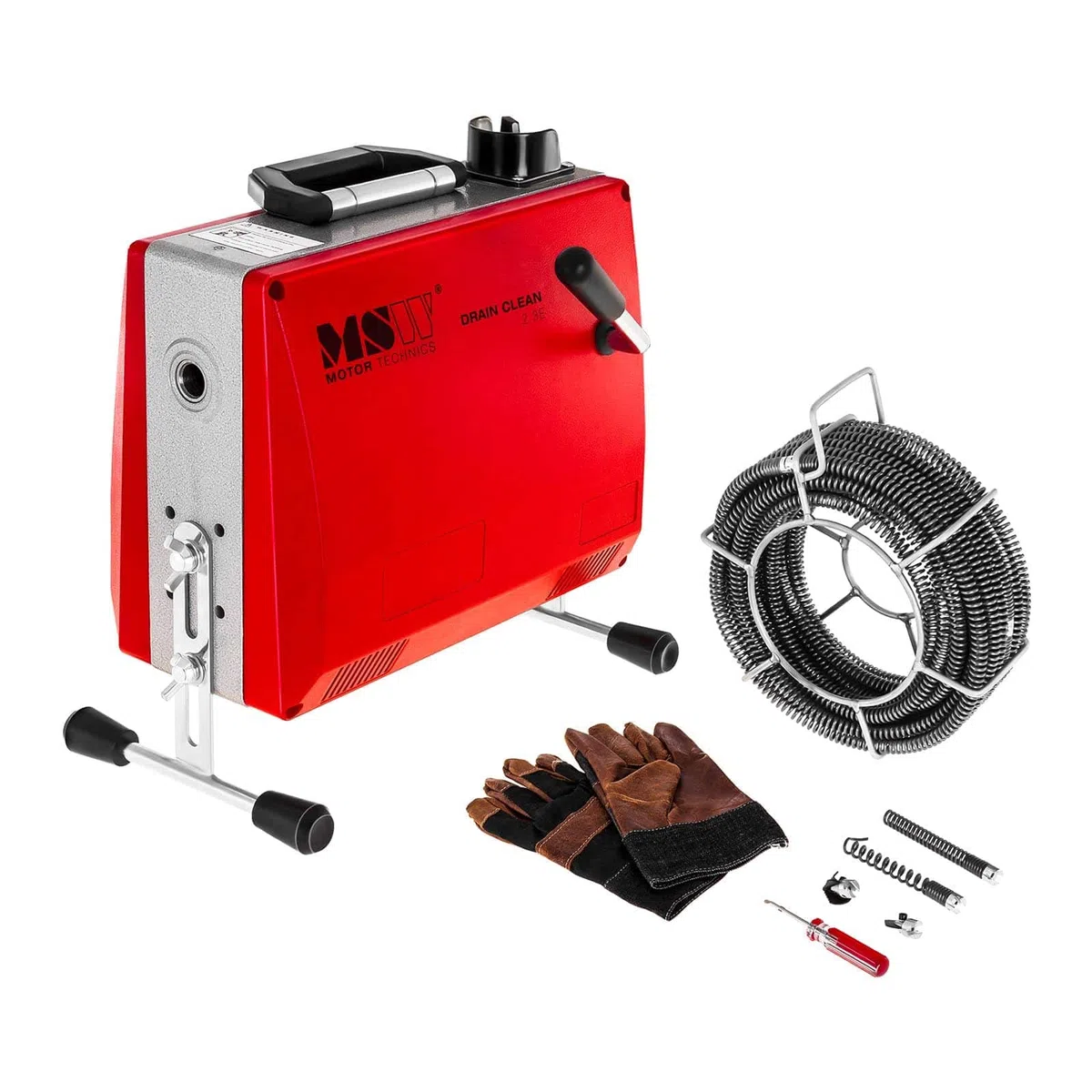 MSW- DRAIN CLEAN 2.3E - Máquina desatascadora de tuberías 390 W 400 rpm para Ø 30-100 mm